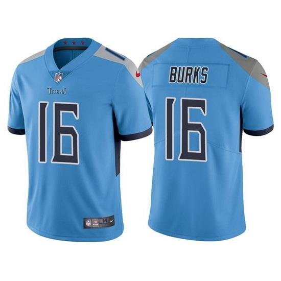 Men Tennessee Titans 16 Treylon Burks Blue Vapor Untouchable Stitched jersey