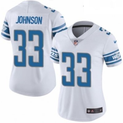 Womens Nike Detroit Lions 33 Kerryon Johnson White Vapor Untouchable Elite Player NFL Jersey