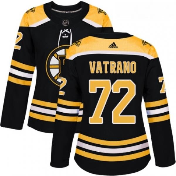 Womens Adidas Boston Bruins 72 Frank Vatrano Premier Black Home NHL Jersey