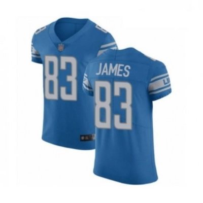 Men Detroit Lions 83 Jesse James Blue Team Color Vapor Untouchable Elite Player Football Jersey