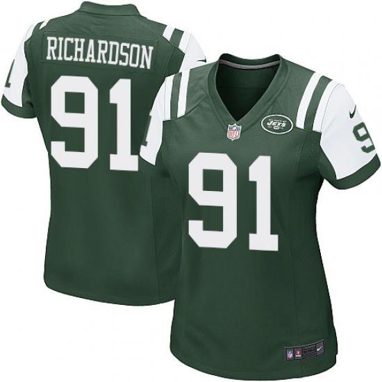 Women's Nike NeW York Jets #91 Sheldon Richardson Game Green Team Color NFL