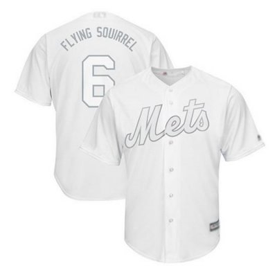 Men NeW York Mets 6 Jeff McNeil Flying Squirrel White Cool Base Stitched Baseball jersey