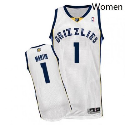 Womens Adidas Memphis Grizzlies 1 Jarell Martin Authentic White Home NBA Jersey