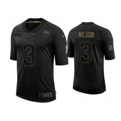 Men Denver Broncos 3 Russell Wilson Black Salute To Service Limited Stitched jersey