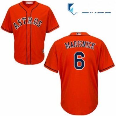 Mens Majestic Houston Astros 6 Jake Marisnick Replica Orange Alternate Cool Base MLB Jersey