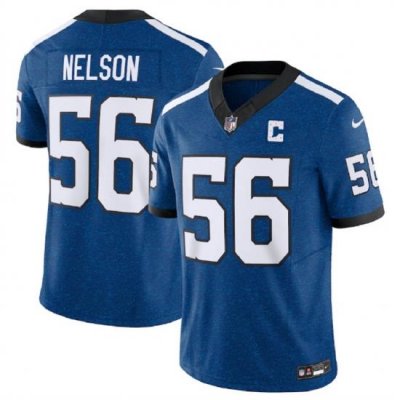 Men Indianapolis Colts 56 Quenton Nelson Royal 2023 F U S E Indiana Nights Limited Stitched Football Jersey