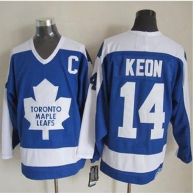 Toronto Maple Leafs #14 Dave Keon Blue White CCM Throwback Stitched NHL Jersey