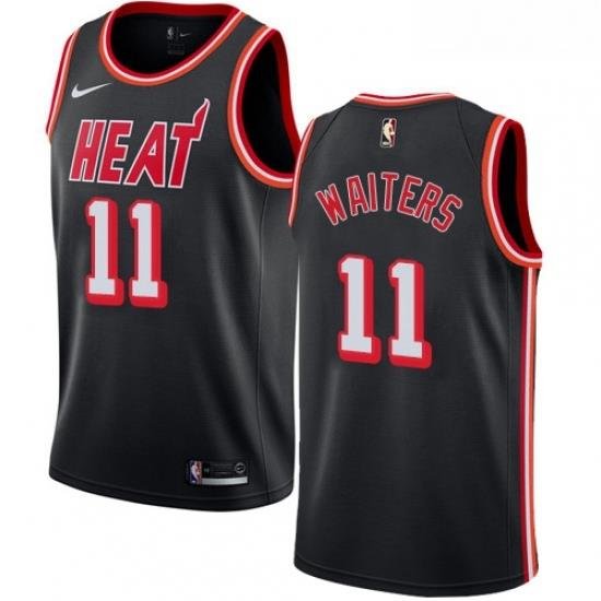 Womens Nike Miami Heat 11 Dion Waiters Authentic Black Black Fashion Hardwood Classics NBA Jersey