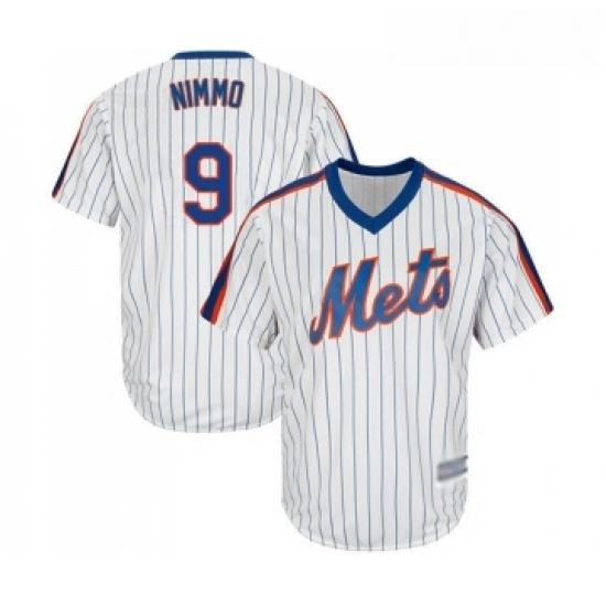 Mens NeW York Mets 9 Brandon Nimmo Replica White Alternate Cool Base Baseball Jersey