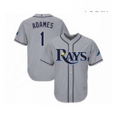 Youth Tampa Bay Rays 1 Willy Adames Replica Grey Road Cool Base Baseball Jersey