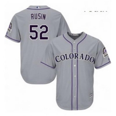 Youth Majestic Colorado Rockies 52 Chris Rusin Authentic Grey Road Cool Base MLB Jersey