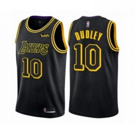 Mens Los Angeles Lakers 10 Jared Dudley Authentic Black City Edition Basketball Jersey