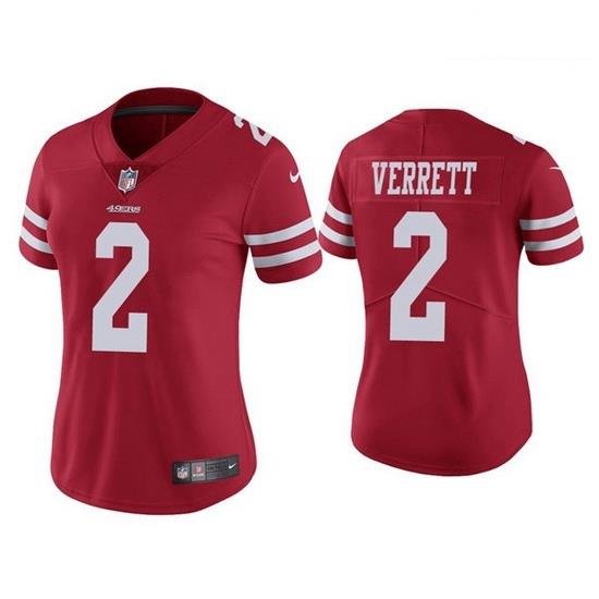 Women San Francisco 49ers 2 Jason Verrett Red Vapor limited Jersey