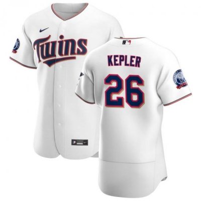 Men Minnesota TWins 26 Max Kepler Men Nike White Home 2020 60th Season Flex Base Team MLB Jersey