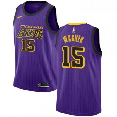 Womens Nike Los Angeles Lakers 15 Moritz Wagner Swingman Purple NBA Jersey City Edition