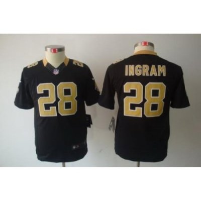 Nike Youth NeW Orleans Saints #28 Ingram Black Limited Jerseys