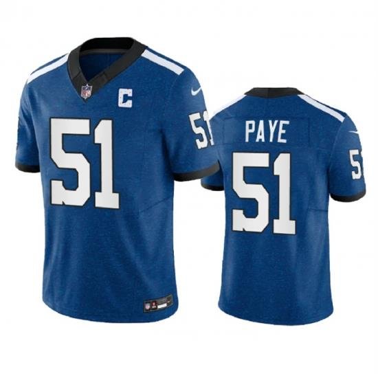 Men Indianapolis Colts 51 Kwity Paye Indiana Nights Royal 2023 F U S E Indiana Nights Limited Stitched Football Jersey