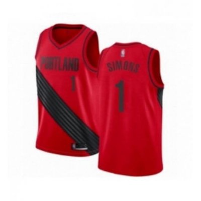 Youth Portland Trail Blazers 1 Anfernee Simons Swingman Red Basketball Jersey Statement Edition