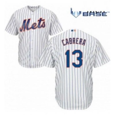 Mens Majestic New York Mets 13 Asdrubal Cabrera Replica White Home Cool Base MLB Jersey