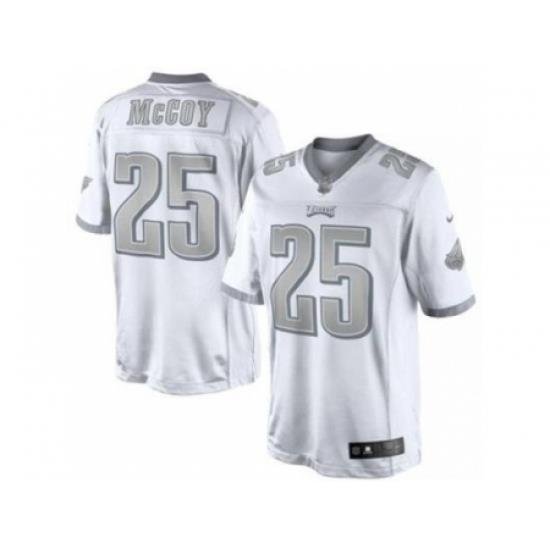 Nike Philadelphia Eagles 25 LeSean McCoy White Limited Platinum NFL Jersey