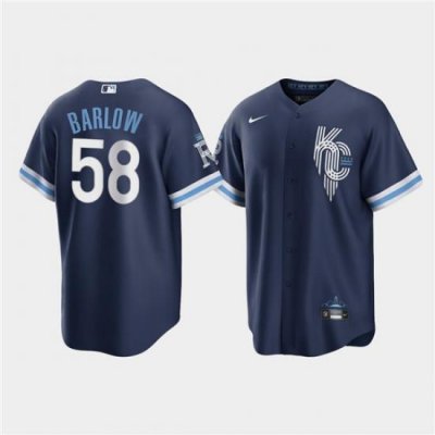 Men Kansas City Royals 58 Scott BarloW 2022 Navy City Connect Cool Base Stitched jersey