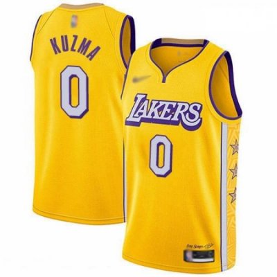 Lakers 0 Kyle Kuzma Gold Basketball Swingman City Edition 2019 20 Jersey