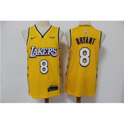 Lakers 8 Kobe Bryant Yellow 2020 City Edition Nike Swingman Jersey