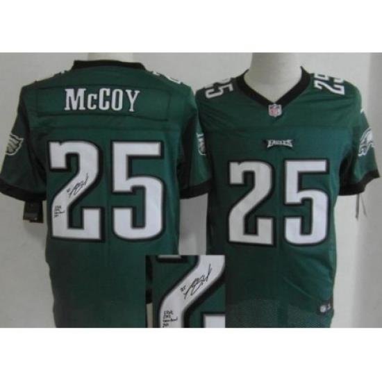 Nike Philadelphia Eagles 25 LeSean McCoy Green Elite Signed NFL Jersey