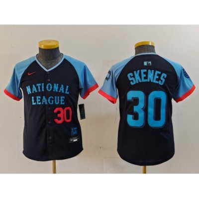 Youth National League 30 Paul Skenes Navy 2024 All Star Limited Stitched Baseball Jersey 6