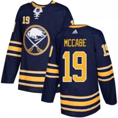 Mens Adidas Buffalo Sabres 19 Jake McCabe Authentic Navy Blue Home NHL Jersey