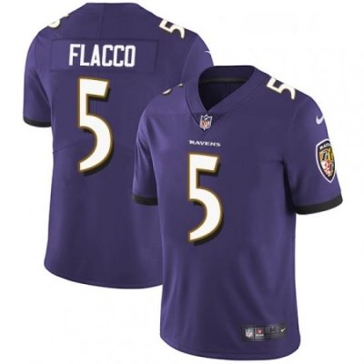 Mens Nike Baltimore Ravens 5 Joe Flacco Purple Team Color Vapor Untouchable Limited Player NFL Jersey