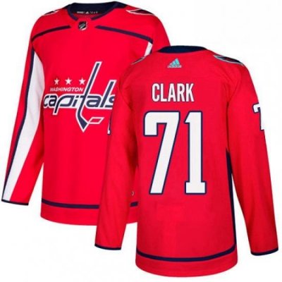 Mens Adidas Washington Capitals 71 Kody Clark Authentic Red Home NHL Jersey