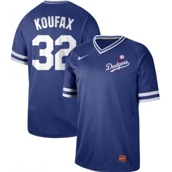 Mens Nike Los Angeles Dodgers 32 Sandy Koufax Royal Authentic CooperstoWn Collection Stitched Baseball Jerse