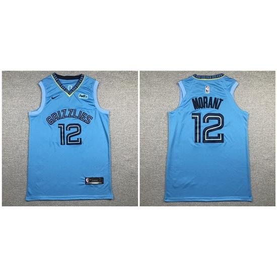 Grizzlies 12 Ja Morant Light Blue Nike Authentic Jersey