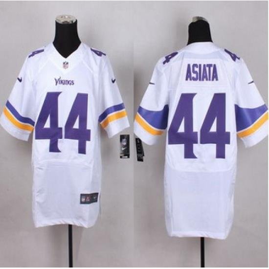 NeW Minnesota Vikings #44 Matt Asiata White Men Stitched NFL Elite Jersey