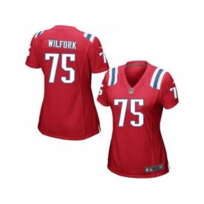 Women's Nike New England Patriots #75 Vince Wilfork Red Alternate Stitched NFL Jersey