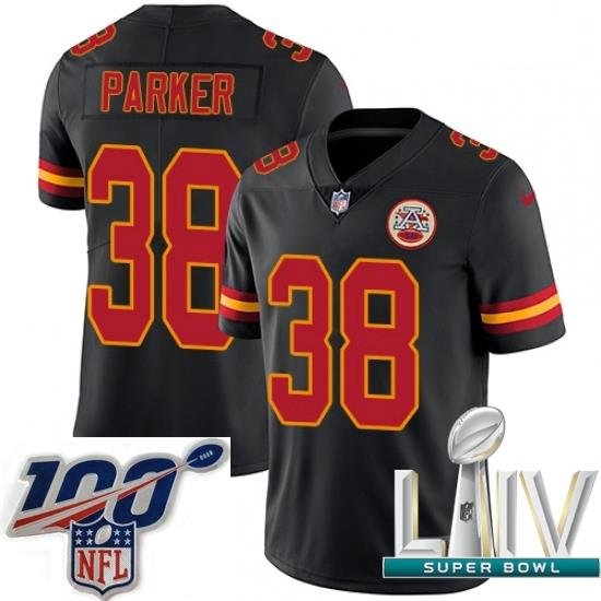 2020 Super Bowl LIV Youth Nike Kansas City Chiefs #38 Ron Parker Limited Black Rush Vapor Untouchable NFL Jersey