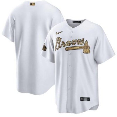 Men Atlanta Braves Blank 2022 All Star Cool Base White Stitched Baseball Jersey