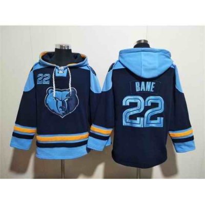 Men Memphis Grizzlies 22 Desmond Bane Navy Ageless Must Have Lace Up Pullover Hoodie