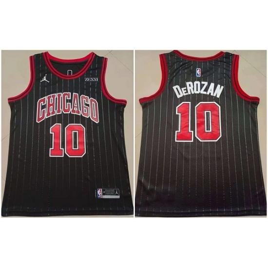 Men Chicago Bulls 10 DeMar DeRozan Black Stitched Basketball Jersey