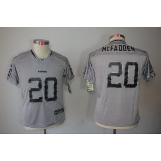 Nike Youth Oakland Raiders #20 Darren McFadden Grey Jerseys[Elite Lights Out]