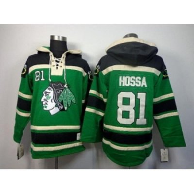 NHL Jerseys Chicago Blackhawks #81 Hossa green[pullover hooded sweatshirt]