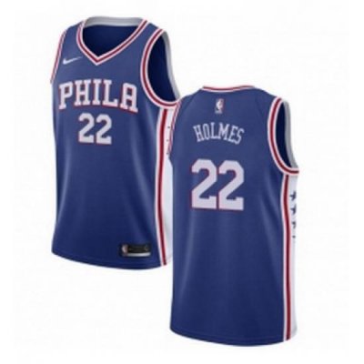 Womens Nike Philadelphia 76ers 22 Richaun Holmes Swingman Blue Road NBA Jersey Icon Edition