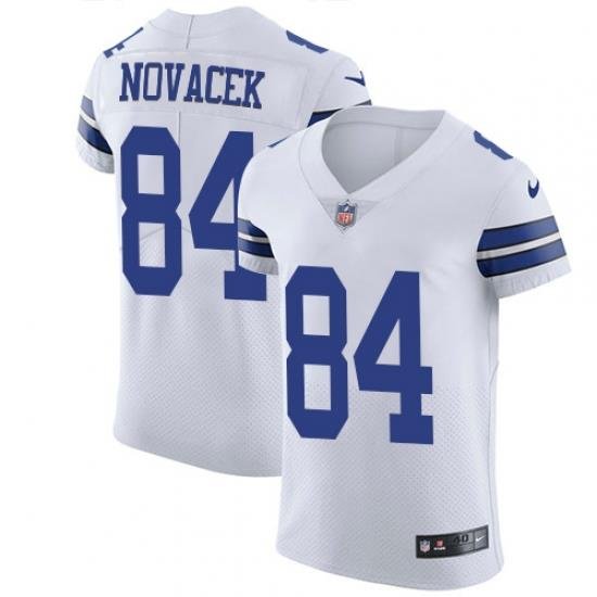 Men Nike Cowboys #84 Jay Novacek White Stitched NFL Vapor Untouchable Elite Jersey