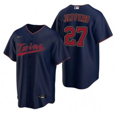 Men Minnesota TWins 27 Ryan Jeffers Navy Cool Base Stitched Jerse