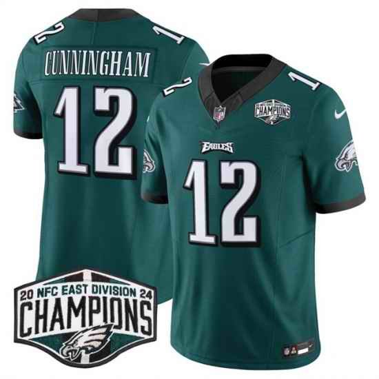 Men Philadelphia Eagles 12 Randall Cunningham Green 2024 NFC East Champions F U S E  Vapor Untouchable Limited Stitched Football Jersey