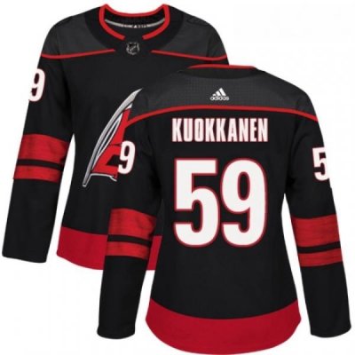 Womens Adidas Carolina Hurricanes 59 Janne Kuokkanen Premier Black Alternate NHL Jersey