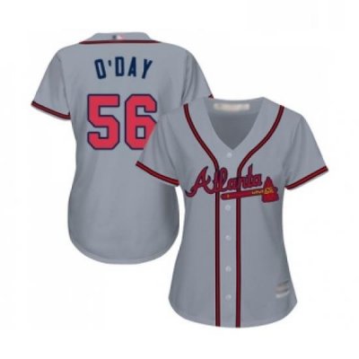 Womens Atlanta Braves 56 Darren O Day Replica Grey Road Cool Base Baseball Jersey