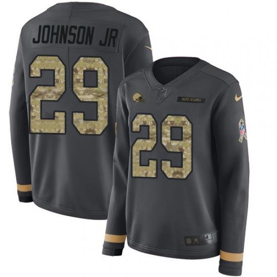 Nike Browns #29 Duke Johnson Jr Anthracite Salute to Service