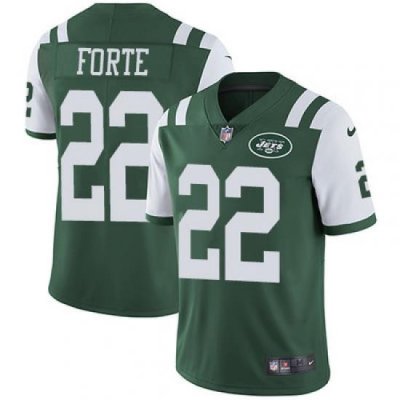 Nike Jets #22 Matt Forte Green Team Color Mens Stitched NFL Vapor Untouchable Limited Jersey